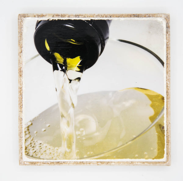 "The Pour" Wine Inspired Coaster (white)
